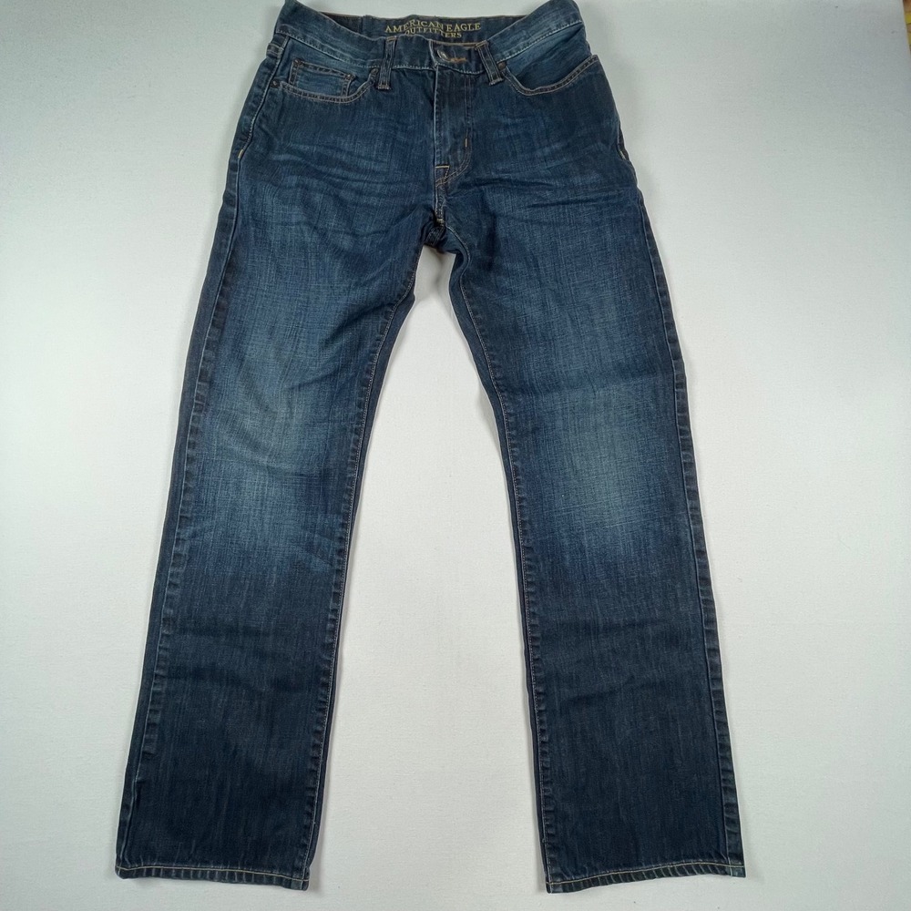 American Eagle Outfitters Men's Straight Jeans - Dark Blue - Picture 6 of 8